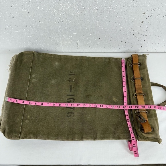 WWII 1940’s US Army Herkert Meisel Trunk Co Security Canvas and Leather Mail Bag - Picture 16 of 16